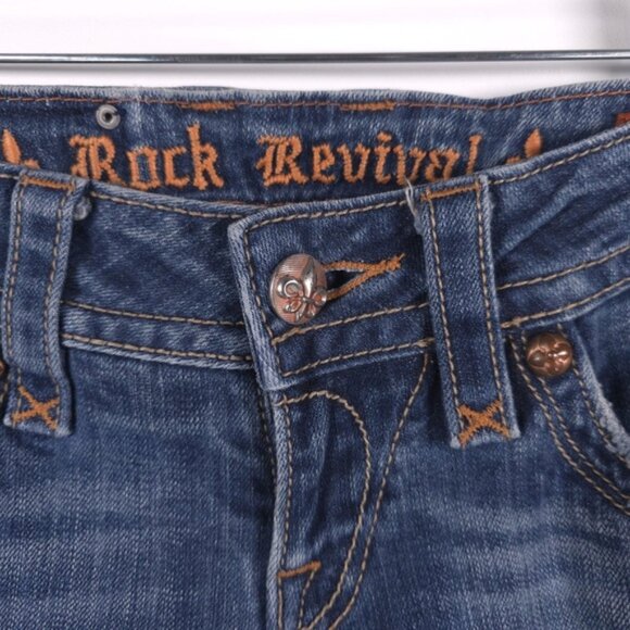 ROCK REVIVAL Deborah Boot Jeans Low Rise‎ Size 26 - Picture 4 of 12